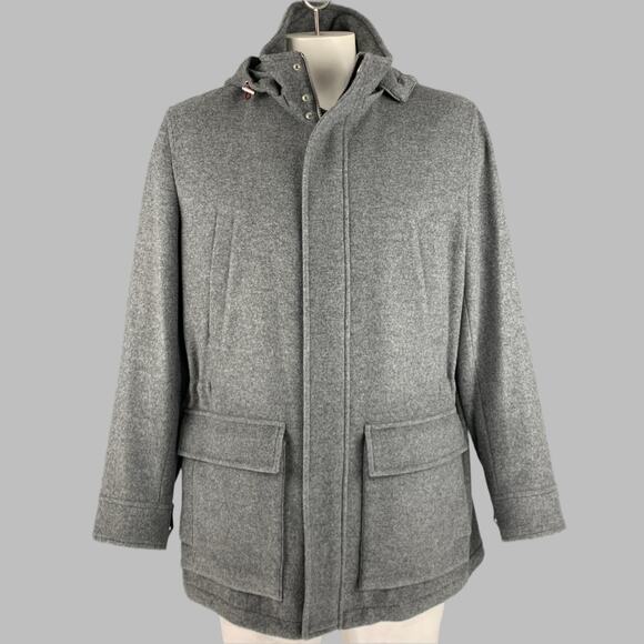 BRUNELLO CUCINELLI Size 46 Grey Cashmere Zip Snaps Jacket - Picture 1 of 12